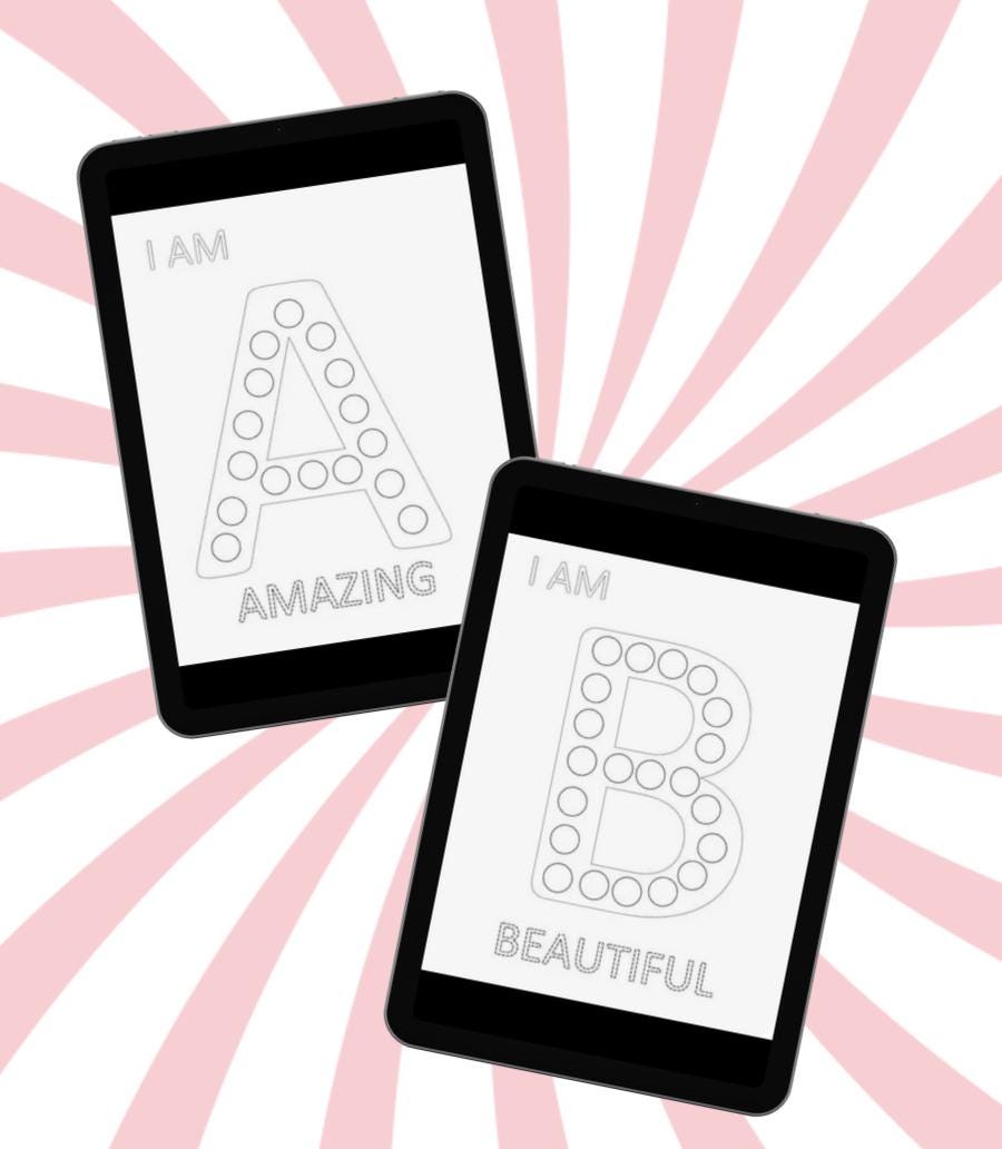 Birthday Gift for Kids ABC Positive Affirmations Coloring Book: Fun Kids Digital Ebook