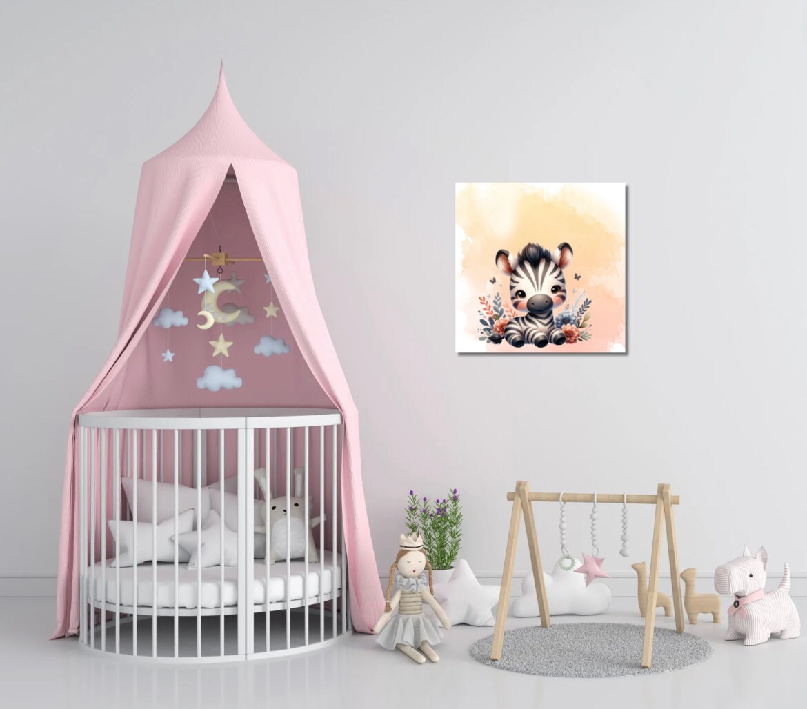 Baby Zebra Sticker for Kids Room, Nursery Decor Set: Printable Stickers (Downloadable File)