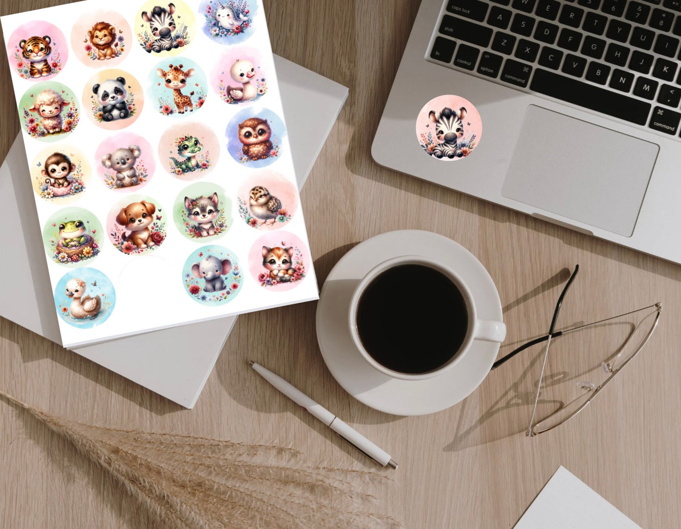 Baby Zebra Sticker for Kids Room, Nursery Decor Set: Printable Stickers (Downloadable File)