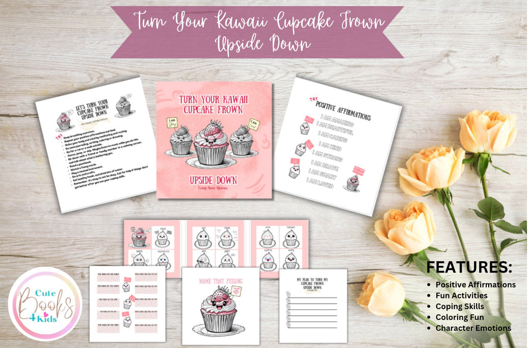 Kawaii Cupcake Emotions Workbook | SEL Activity Book for Kids (Digital Download)