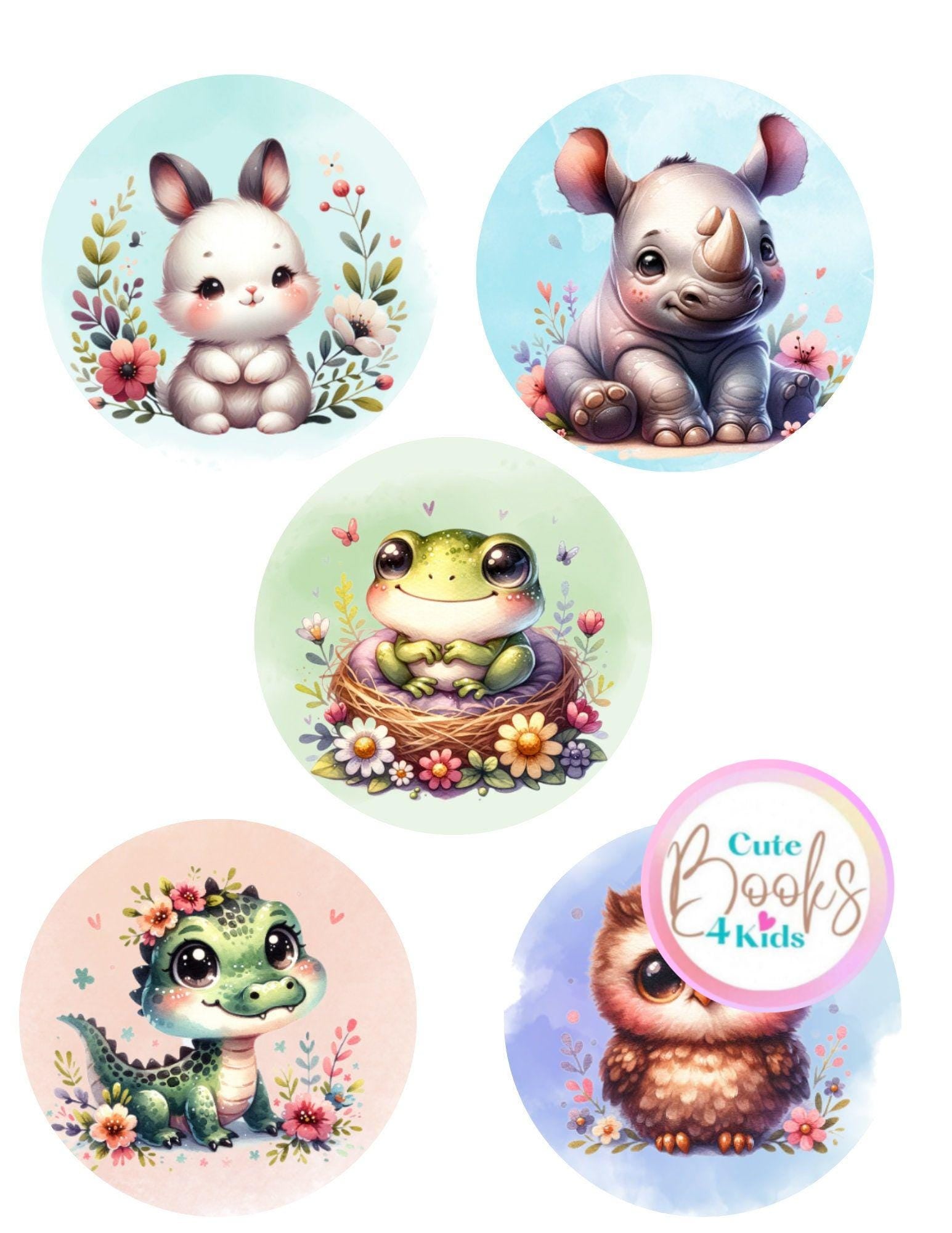 Printable Baby Animal Stickers • Nursery Clipart • Kids Room Decor (PNG Instant Download)