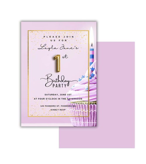 1st Birthday Party Invite Template: Customizable Party Invitation Design Printable Invitations