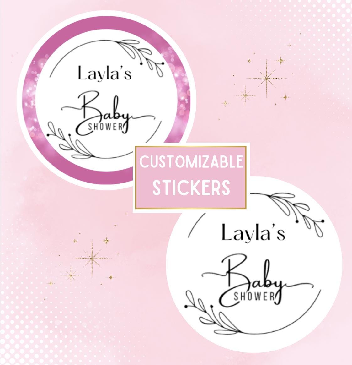 Personalized Baby Shower Stickers: Printable Label Template (Digital Download)