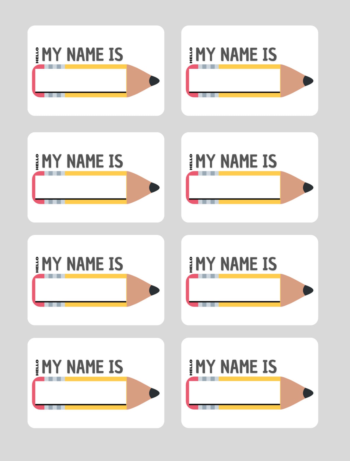 Back to School Name Tag Stickers: Fun Designs (Printable Digital Download)