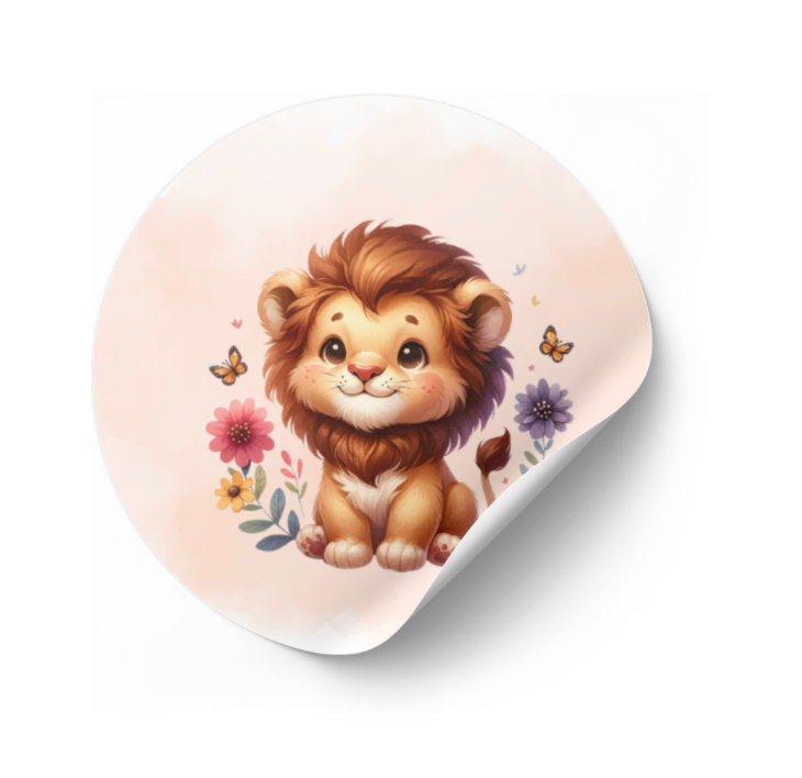 Baby Lion Sticker Design for Kids: Nursery Wall Art, Printable Sticker (Digital Download)