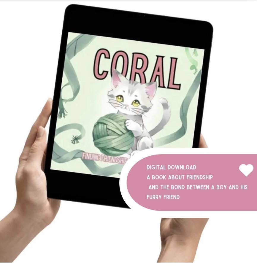 Cat Friendship Storybook Ebook Version: Coral the Kitten Ebook Printable PDF