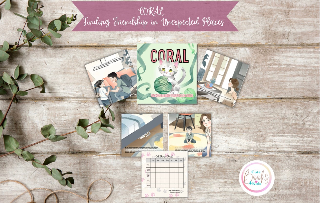 Cat Friendship Storybook Ebook Version: Coral the Kitten Ebook Printable PDF