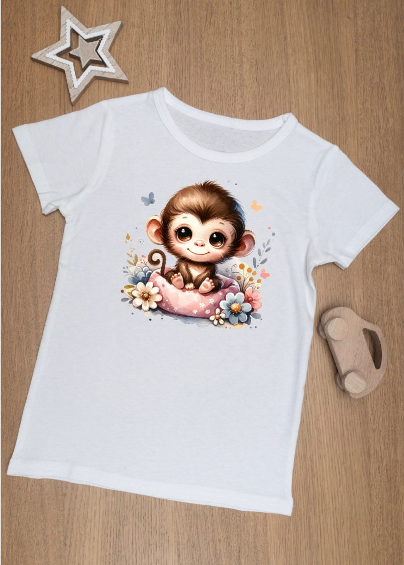 Baby Monkey sticker Design for Kids: Nursery Wall Decor, Cards and More (Digital Download)