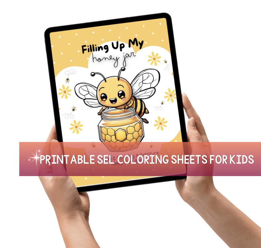 Bee Coloring Ebook: Printable Activity Pages for Growth Mindset (Digital Download)