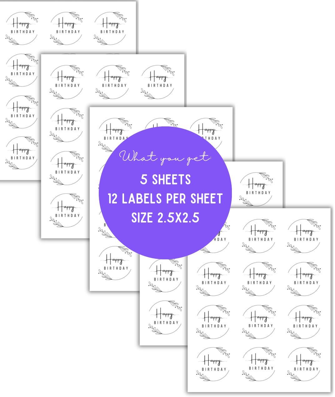 Customizable Sticker Label Design Template - Printable Stickers & Labels for Organization, Decoration, Weddings, Business Mailings