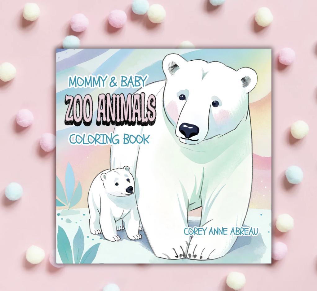 Zoo Animals Coloring Book 34 Cute Mommy & Baby Animals Coloring Pages Adult and Kid Coloring Pages Printable Digital Instant Download PDF