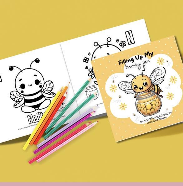 Bee Coloring Ebook: Printable Activity Pages for Growth Mindset (Digital Download)