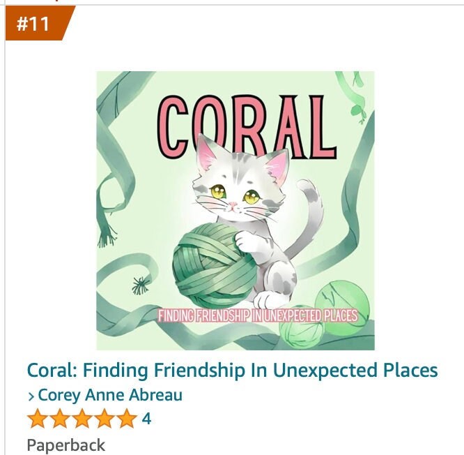 Cat Friendship Storybook Ebook Version: Coral the Kitten Ebook Printable PDF