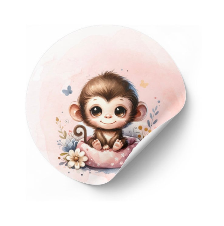 Baby Monkey sticker Design for Kids: Nursery Wall Decor, Cards and More (Digital Download)