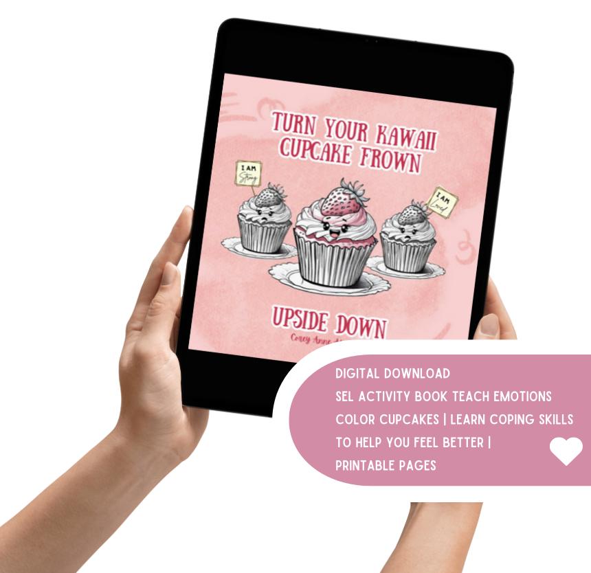 Kawaii Cupcake Emotions Workbook | SEL Activity Book for Kids (Digital Download)