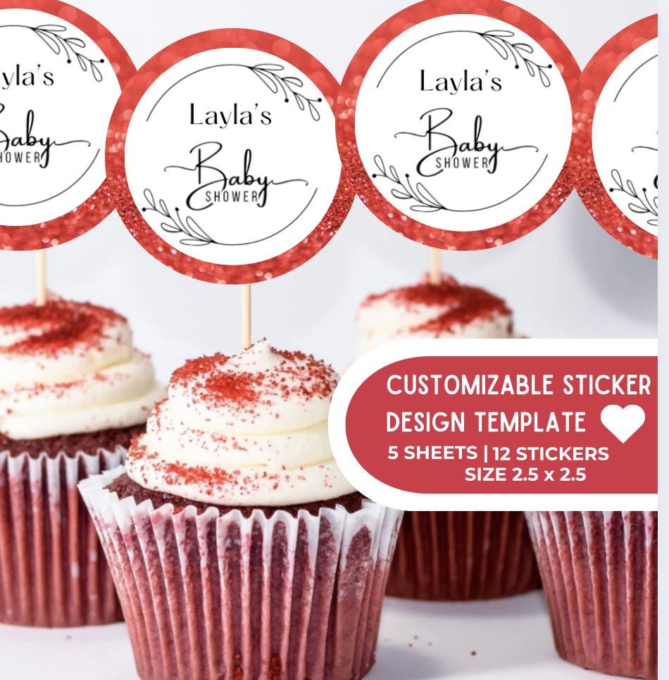 Personalized Baby Shower Stickers: Printable Label Template (Digital Download)