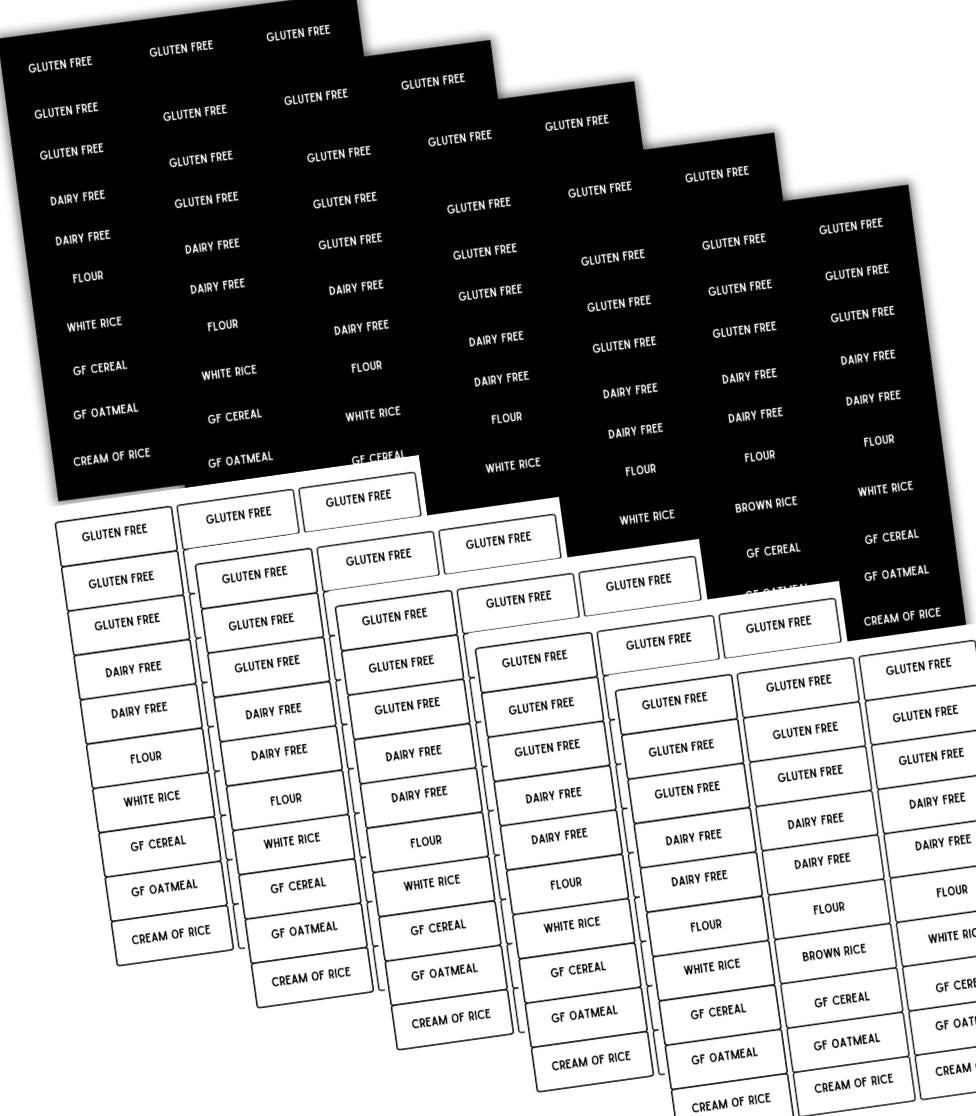 Kids Customizable Label Template: Black & White, Minimalist (Instant Download)