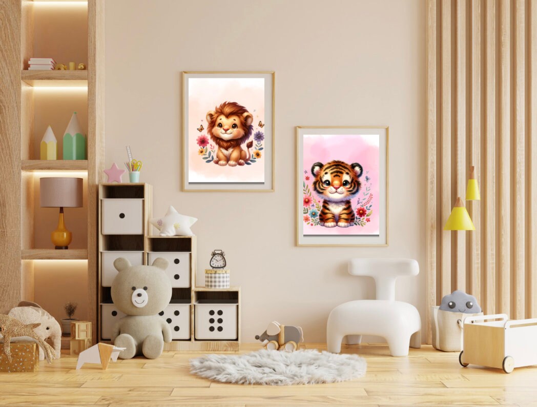 Baby Lion Sticker Design for Kids: Nursery Wall Art, Printable Sticker (Digital Download)