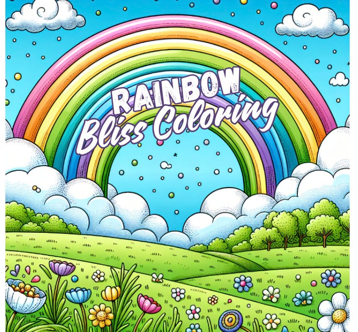 Printable Coloring Pages Rainbow Butterfly Coloring Book: Kids & Adults (Digital Download)