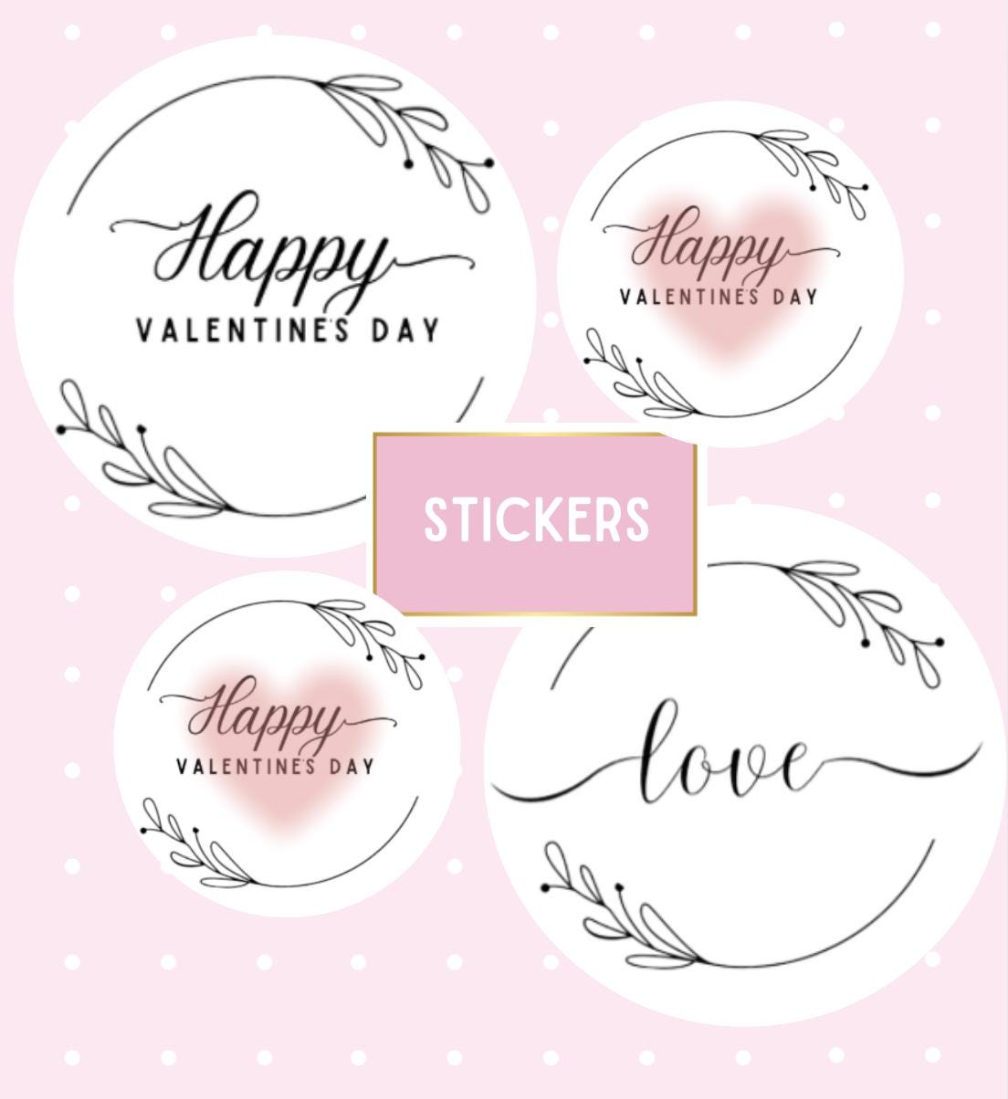 Valentine's Day Customizable Sticker Template: Printable DIY Design (Instant Download)