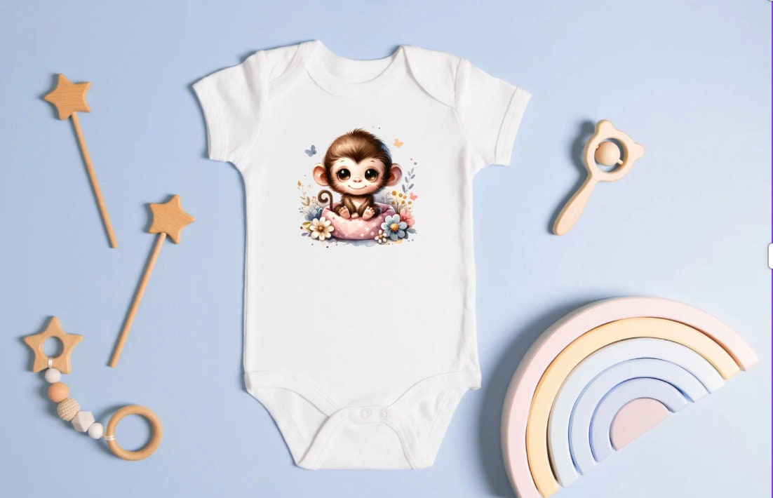 Baby Monkey sticker Design for Kids: Nursery Wall Decor, Cards and More (Digital Download)